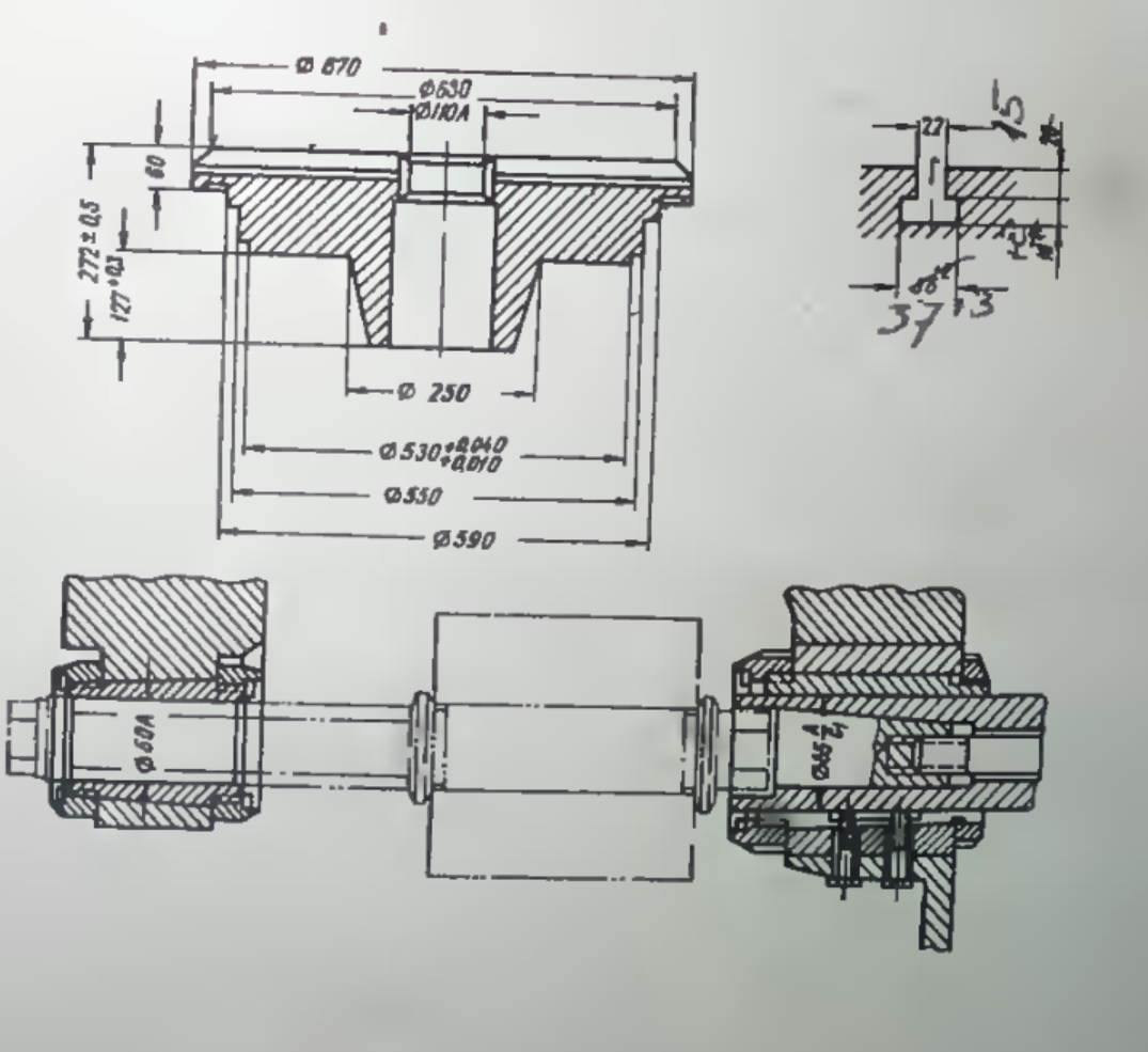 Станок зубофрезерный 5К32А - Эскиз рабочего пространства